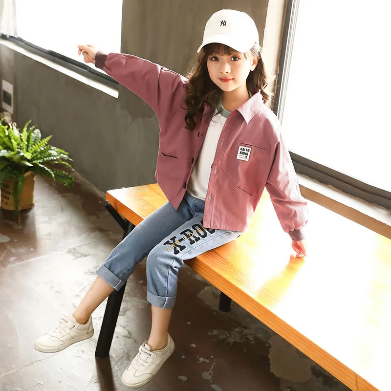 

2019 Spring Kids Girls Parkas Outerwear Coats Children's Cotton Fashion Unisex Full Sleeve Jackets Clothes