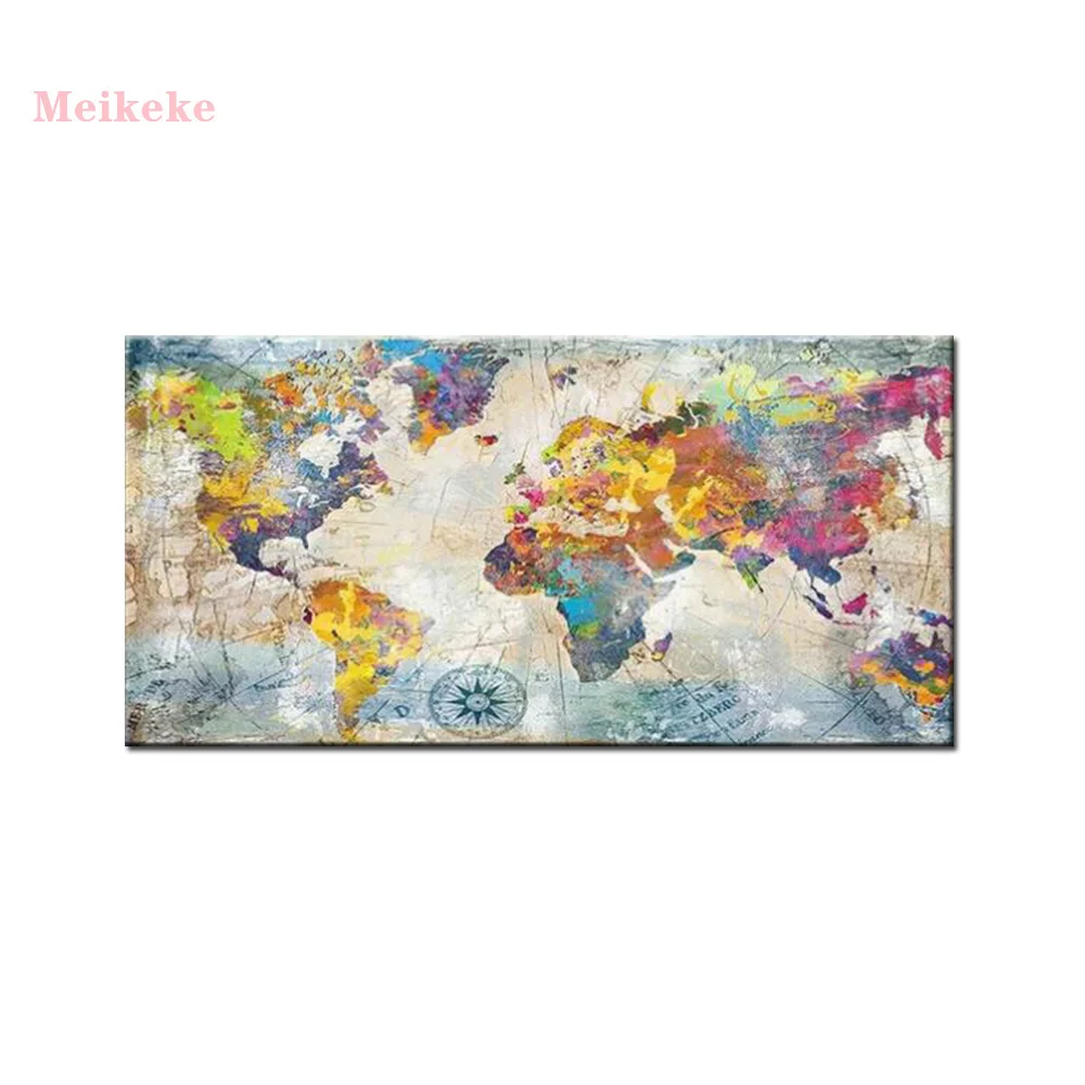 stitch 5d diamond painting Modern Pictures Colorful World Map Diamond Painting Cross Stitch 5d Diy Diamond Embroidery Wall Art Picture For Living Room Deco 5d full drill diamond painting