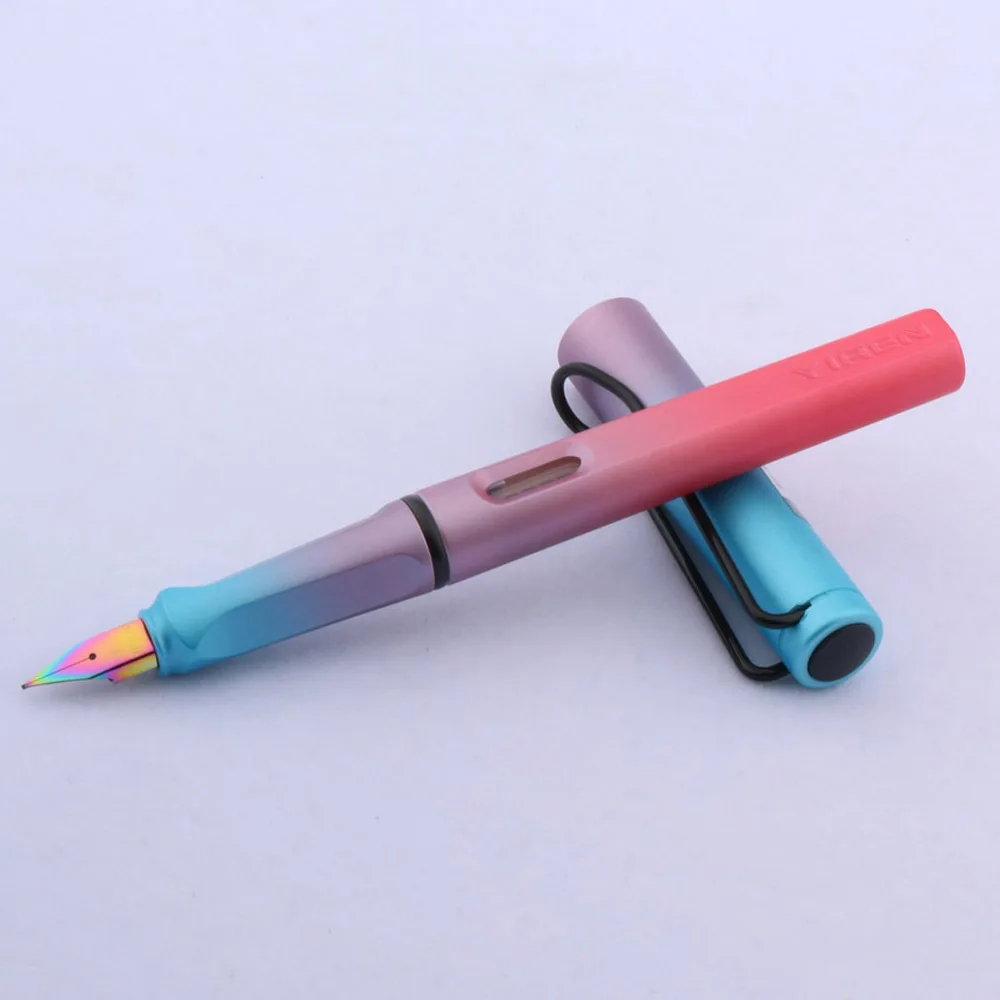 fashion color Gradient EF Nib BLUE purple aurora Fountain Pen