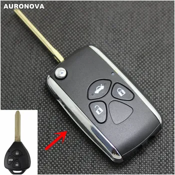 

AURONOVA Upgrade Flip Folding Key Shell for Toyota Camry 2009 2010 2011 Rav4 2012 Corolla TOY43 Modified Remote Car Key Fob Case