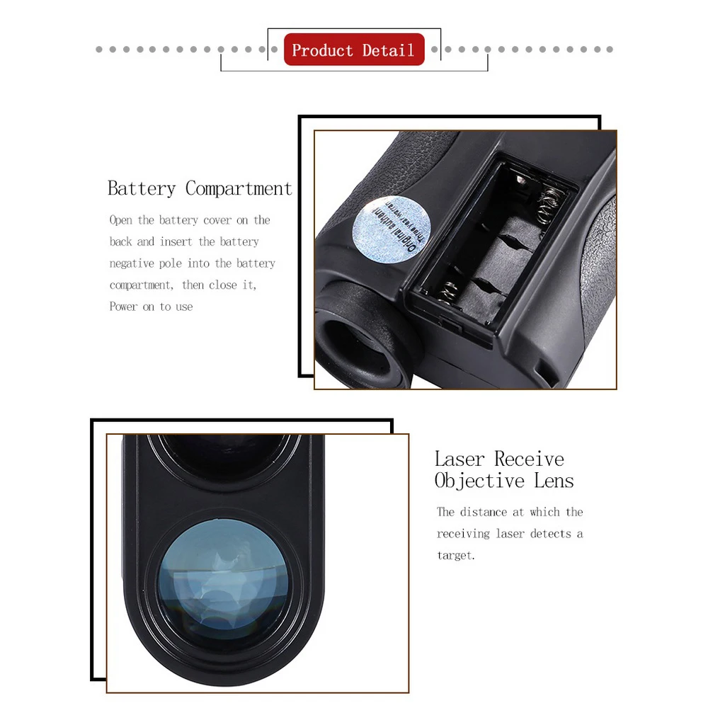 Laser rangefinder 800 1200 1500m digital rangefinder