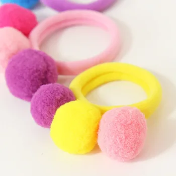 

Children's hair bands Korea hair ball fluff girl band headdress colorful cute baby flower jewelry