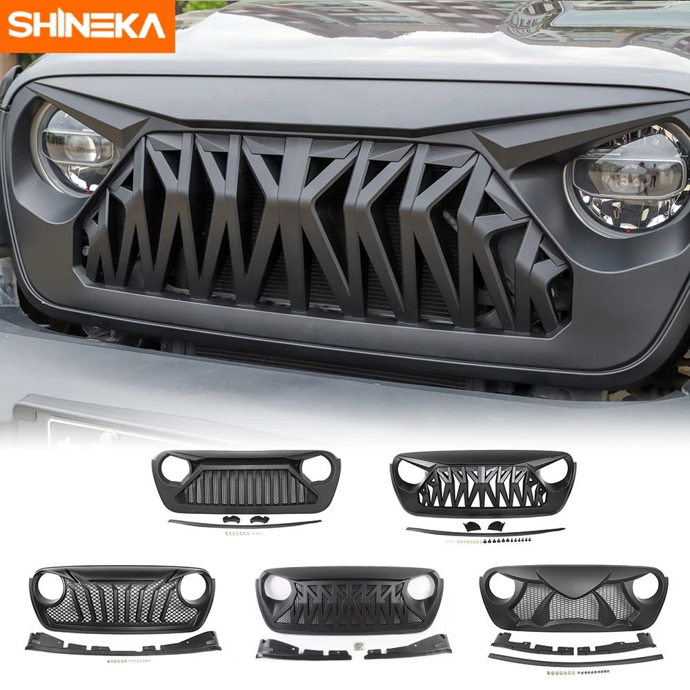 

SHINEKA Racing Grille For Jeep Wrangler JL 2018+ Car Front Racing Grilles Decor Cover For Jeep Wrangler JL Modified Accessories