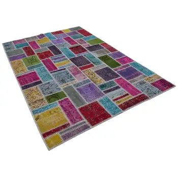 

166x250 Cm Multicolor Handmade Modern Patchwork Rug-5x8 Ft
