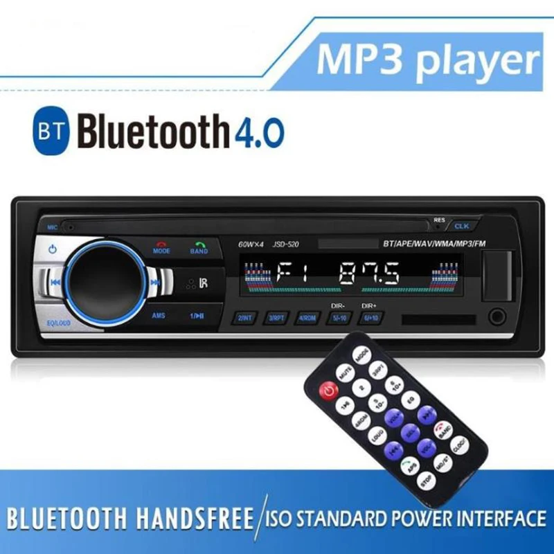 Car Radio1 Din 24V Bluetooth Stereo MP4 MP3 LCD Player USB AUX RCA MMC U Disk Handfree Autoradio With Remote Control | Автомобили и