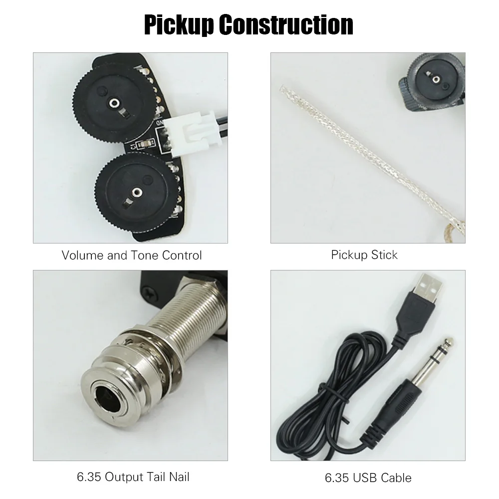 

Hot New Rechargeable Acoustic Guitar Active Piezo Pickup Pick-up Transducer with Volume and Tone Control Classical Guitar Tools
