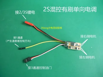 

2/3S Two-way and one-way Brushed ESC 6A x 2 8520 N20 N30 Mixed control twin-propeller electric adjustment