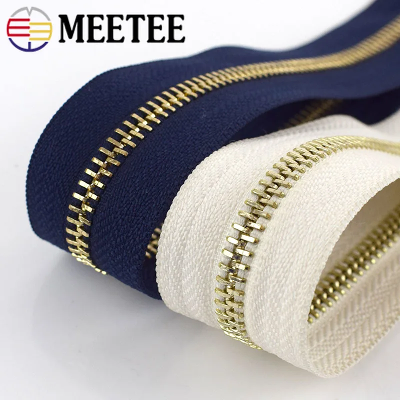 Meetee 3/5 шт. 85 см 5# разъемная застежка-молния металлическая молния золотой зуб Автоматическая блокировка открытого типа на молнии, декорированные DIY сумки пошив костюма аксессуары для сельскохозяйственных культур ZA230