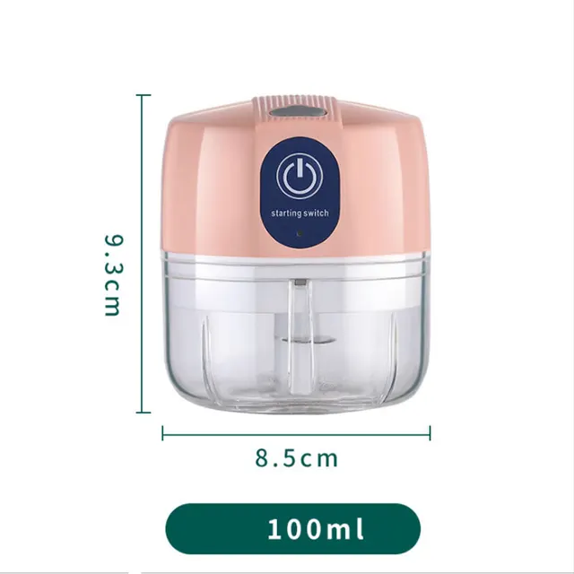 USB Crusher Masher Machine Garlic Chopper Meat grinder mini Vegetable chopper Food processor Blender Kitchen tools Meat grinder Pink 100ml