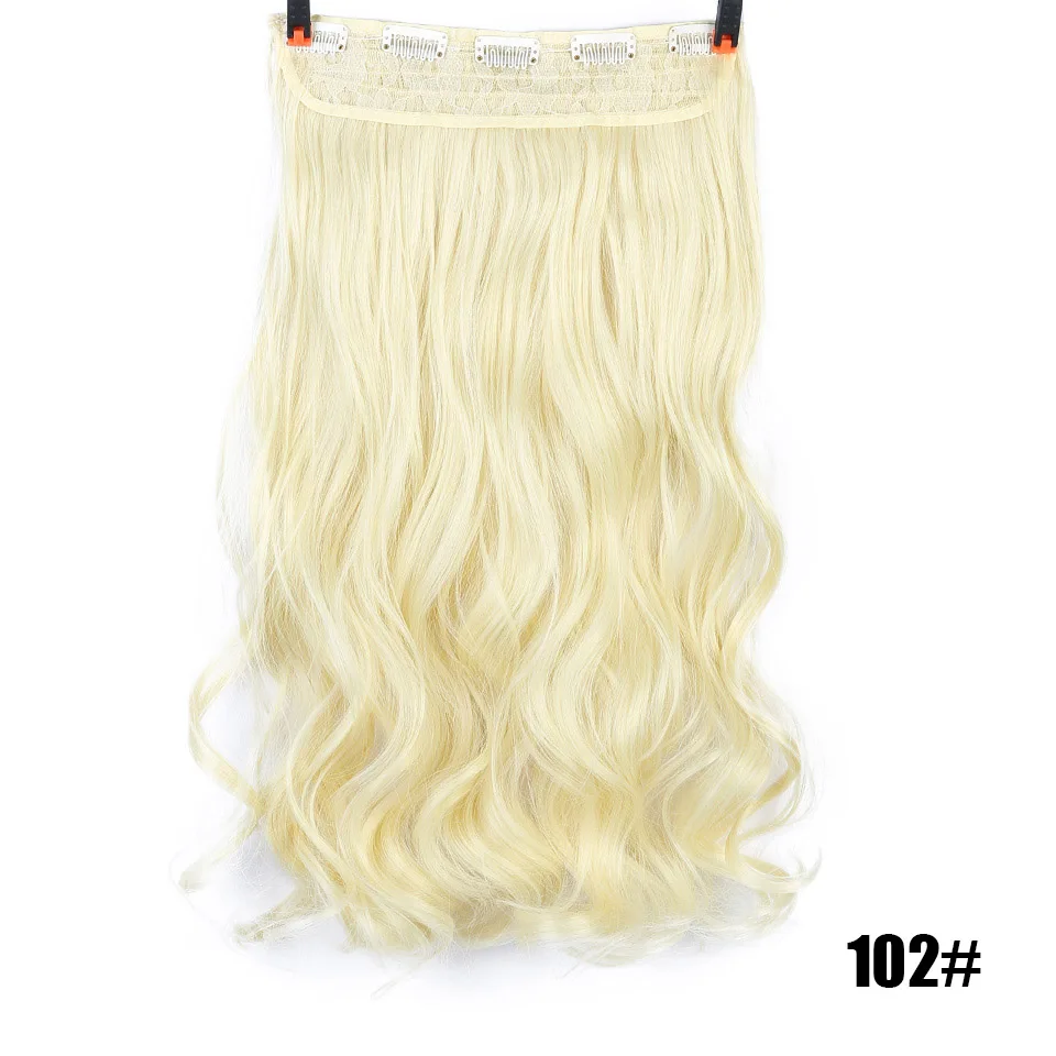 MANWEIClips, накладные волосы, объемная волна, 24 дюйма, накладные волосы на клипсах для женщин, синтетические волосы для наращивания, коричневый цвет, Омбре - Цвет: P1B/613