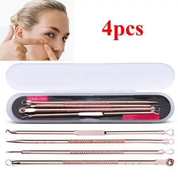 

1Set Rose Gold Stainless Steel Pimple Needles Blackhead Remover Facial Blemish Treatments Tools Acne Extractor Accessory Kit