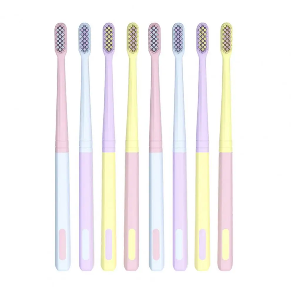 8pcs/bag Adult Colorful Small Head Toothbrush Set Fashion Simple Color Soft Hair Dental Care Teeth Whitening | Дом и сад