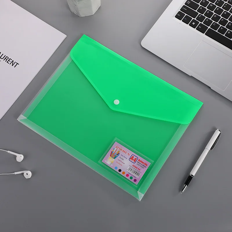 6 Pack Poly Envelopes Document Folder Snap Button Project Pockets Clear Plastic Folders With Lable Pocket FC Letter Size Ofiice