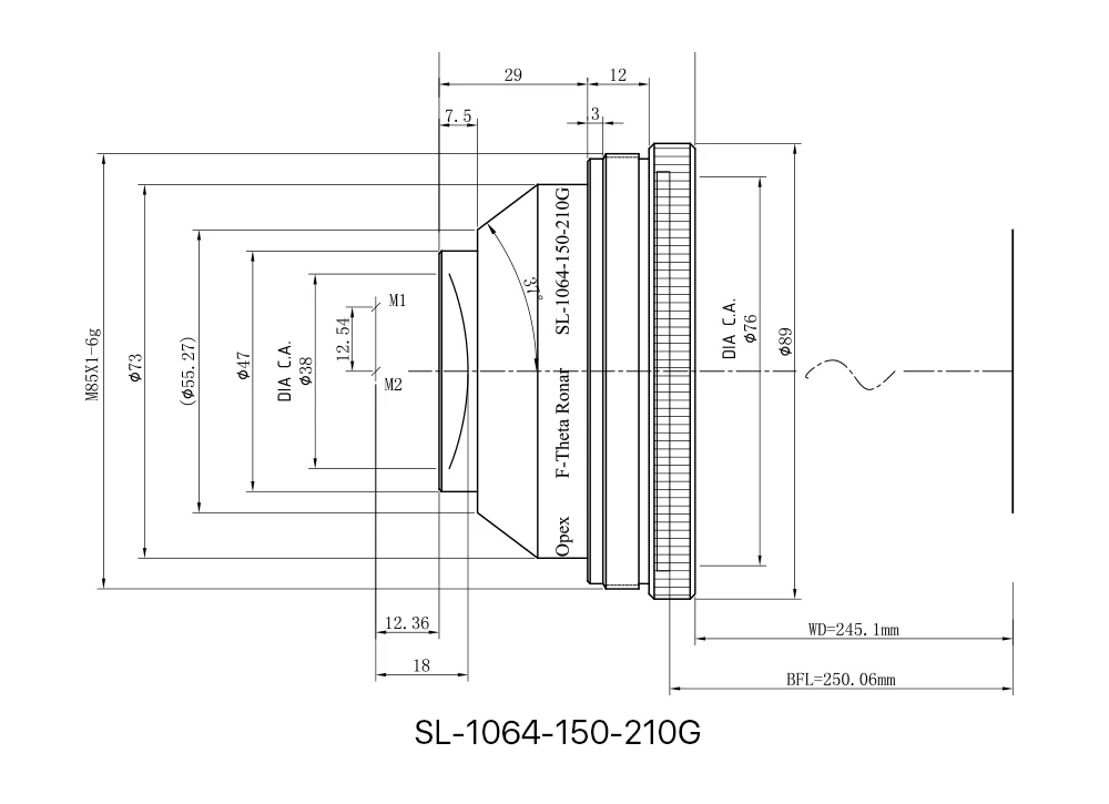 OPEX F-theta объектив поле объектив 1064nm 70x70-300x300mm F100-420nm для 1064nm YAG волоконно-оптическая лазерная маркировочная машина запчасти