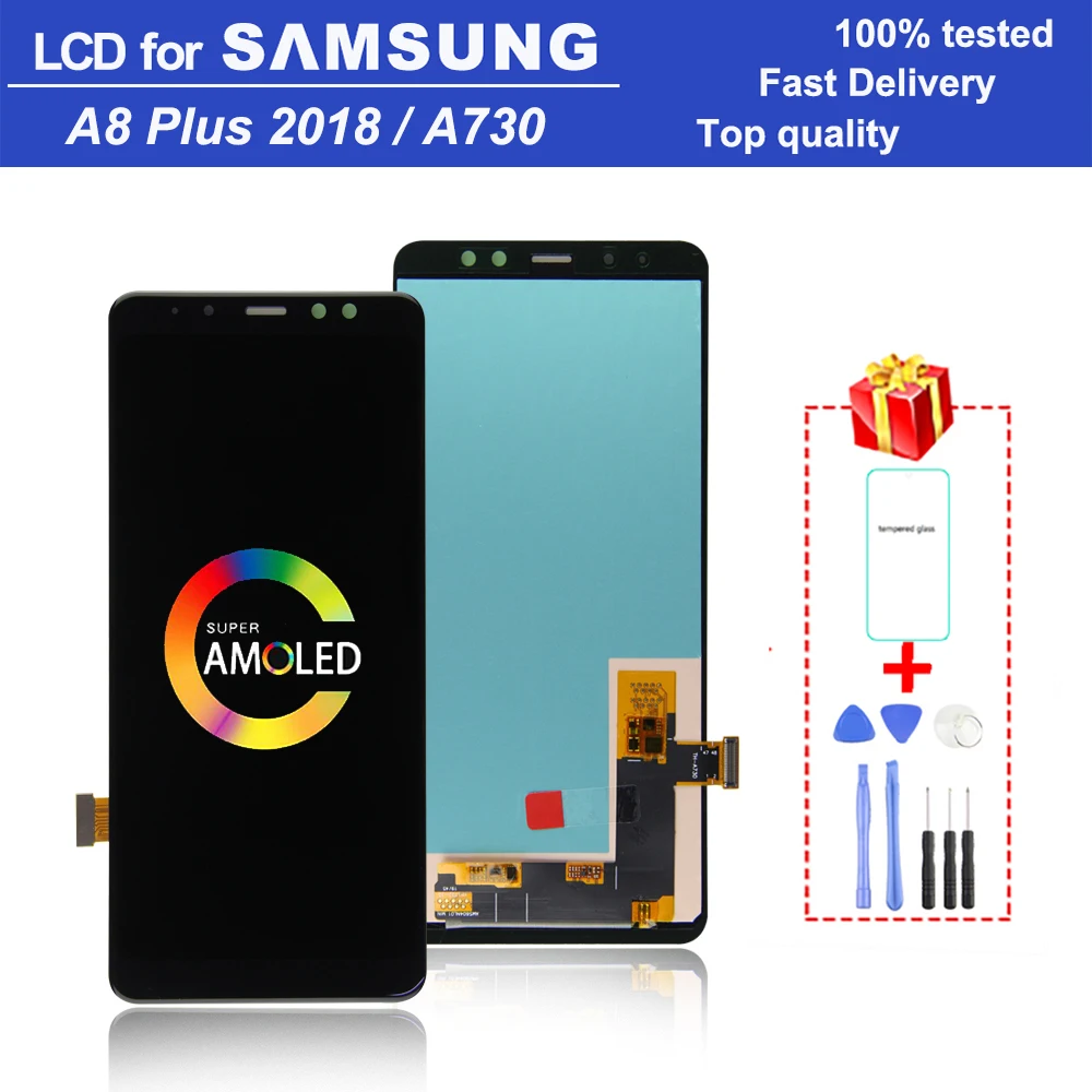 

6.0" Super AMOLED LCD monitor for Samsung Galaxy A730 A730F A730F / DS A8 Plus 2018 LCD display touch screen digitizer assembly