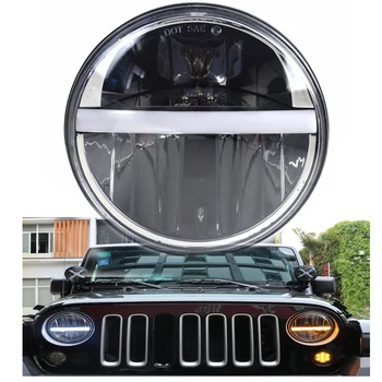 

Car Accessories 7 inch round led headlight 7' for jeep headlight replacement for landover white DRL light