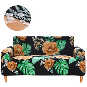 

Stretch Waterproof Sofa Cover Flower and Leaf Printed All-inclusive Spandex Couch Cover Tight Wrap Armchair Protector Funda Sofa