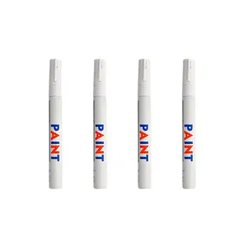 

4pcs White Waterproof Permanent Car Tyre Tire Tread Rubber Paint Marker Pen Home Car Repair Shop Tool