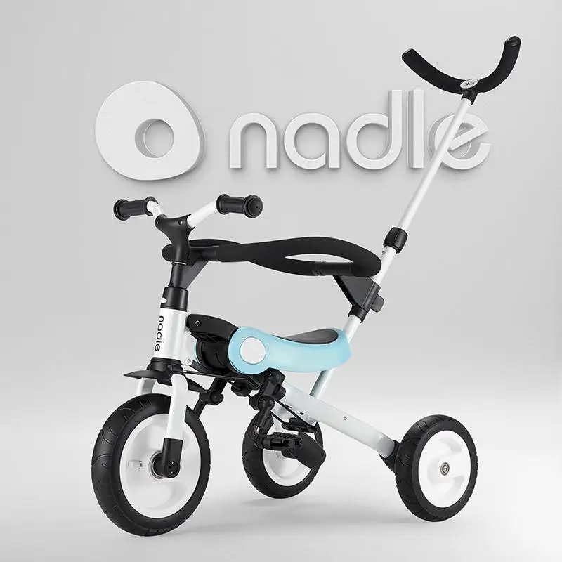 Детский трехколесный велосипед кукла детские тапочки артефакт 1-3 лет легкая складная детская коляска велосипед - Цвет: blue