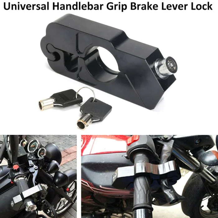 Motorcycle Handlebar Lock Brake Lever Grip Security Safety Anit-Theft Protection C44