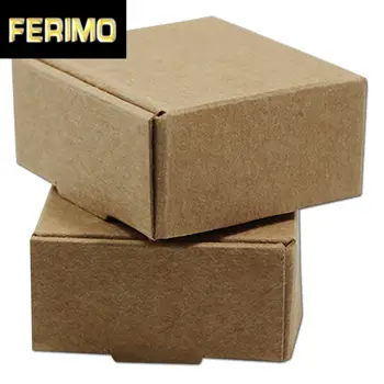 

100pcs Foldable Kraft Paper Box Decoration Paper Carton Box Christmas Gifts Package Case Jewelry Arts Storage Boxes Dust Proof