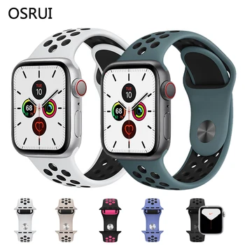 

Silicone Strap for Apple watch band 5 44mm 40mm watchband apple watch 4 3 2 1 correa iwatch band 42mm 38mm sport bracelet
