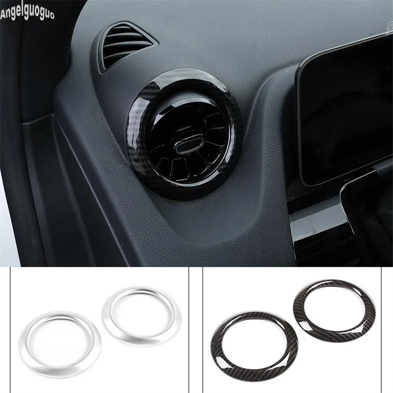 ABS chrome/carbon For Mercedes Benz GLB B class W247 2020-21 Car Air Conditioning outlet decoration frame trim ring sequin cover
