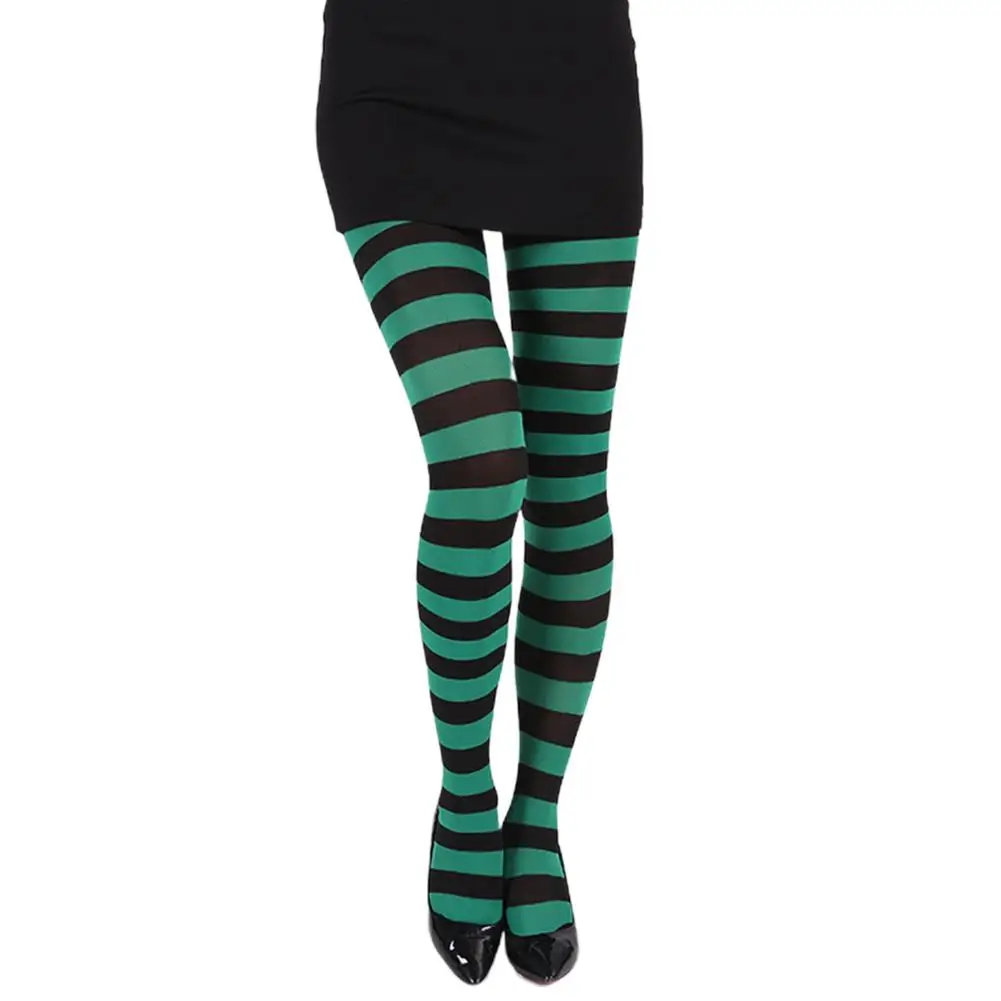 Гольфы в полоску длинные полосатые гольфы для девочек с принтом на коленях 5 цветов, милые теплые гольфы - Цвет: Green black