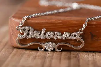 

Rhinestone Personalized Name Necklace Personalized Custom Made Gift for Women Girls Couple Crystal