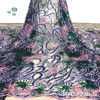 

Madison Hot Sell High Quality Tulle French Nigerian Lace Applique Dress Sequins Lace Fabric French Laces Fabrics wholesale