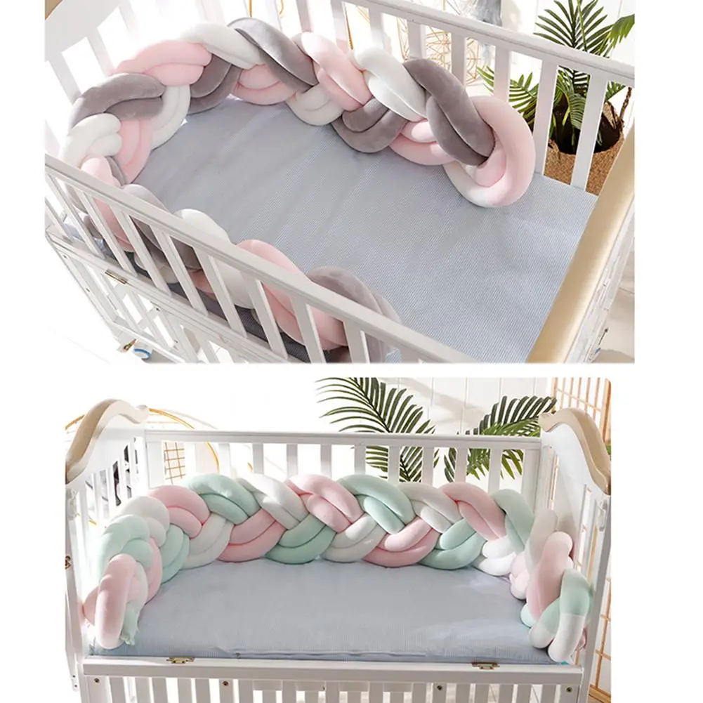 6 прядей кровати бампер детская кроватка бампер завязанная узлом, заплетенная бампер ручной работы Мягкая Подушка постельные принадлежности для безопасности детского сна# SW