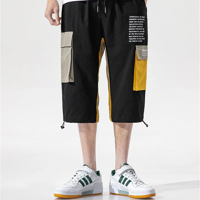 

2020 Casual Cargo Pants Japanese Streetwear Summer Sport New Men Cropped Loose Pants Fashion Joggers Men moletom masculino