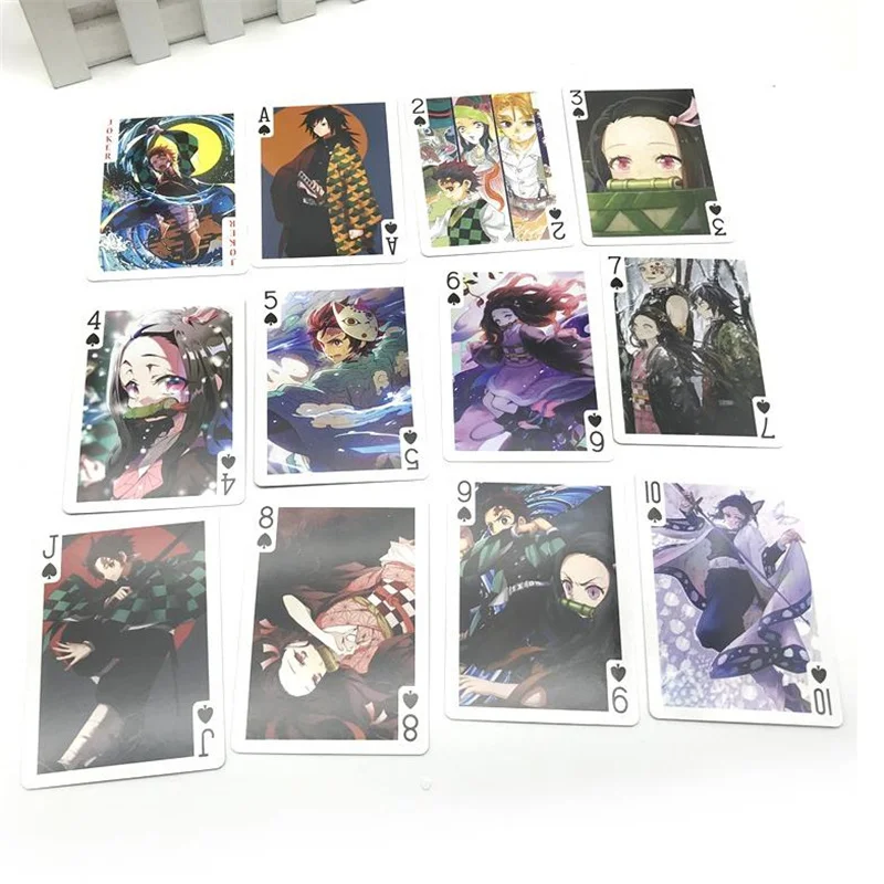 Anime Kimetsu No Yaiba Pattern Poker Card Figure Cards Poker Board Game Playing Cards Desktop Games Gift