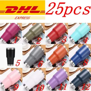 

25/50pcs DHL 30OZ Travel Mug Insulated Car Ice Cup Double Wall Vacuum Insulation Water Coffee Cups Hand Held Stainless Steel