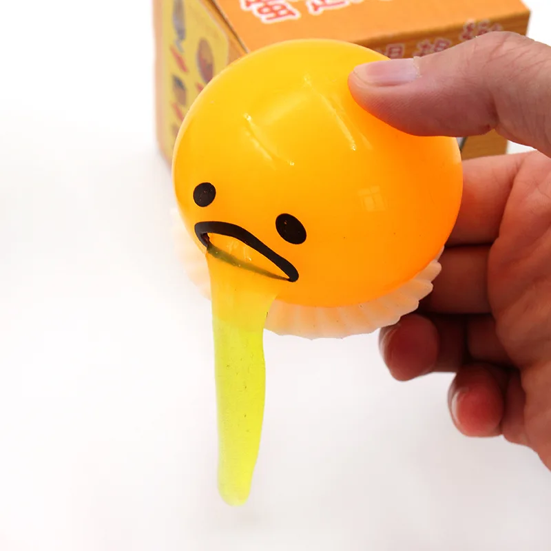 

Creative vomiting egg yolk tidy milk yellow squeezing decompression toy
