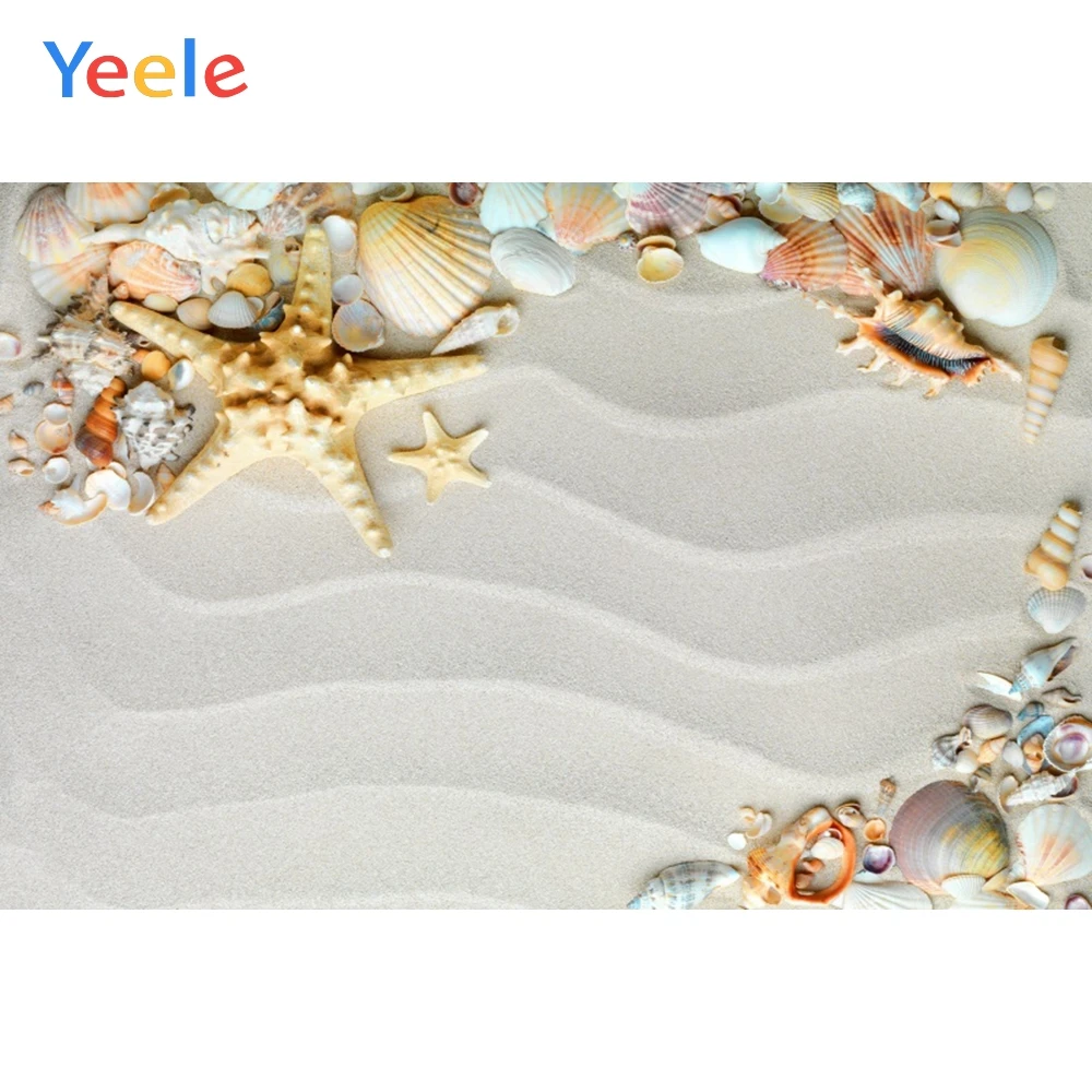 

Yeele Backdrops for Photography Summer Starfish Sand Wave Shell Starfish Baby Child Photographic Background Photocall Photophone