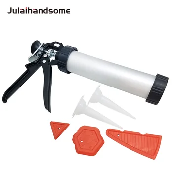 

6PC 9 inch( 225mm) Aluminium Caulking Gun Set 300ml Capacity with 2PC Nozzles 3PC Caulk Away Remover