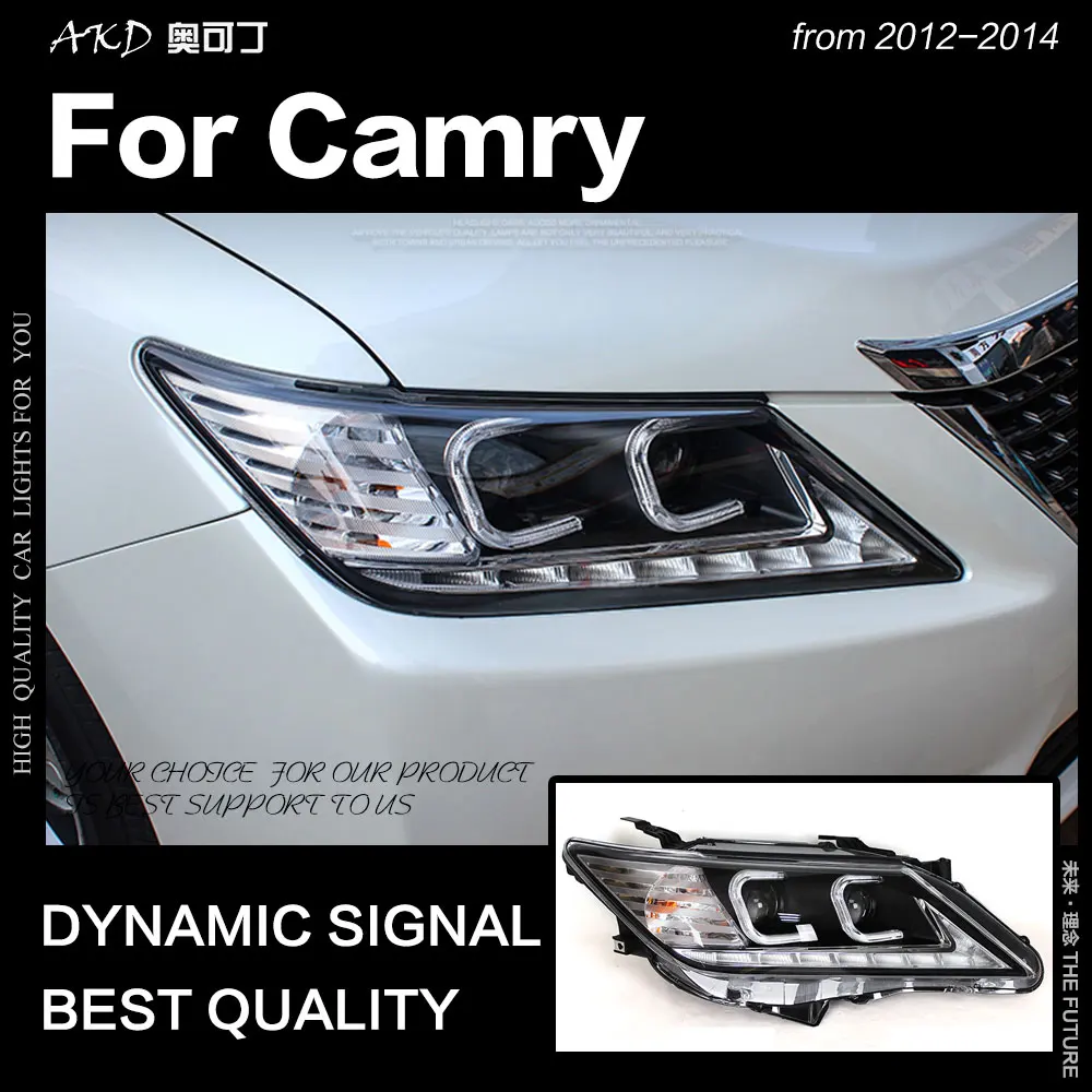 AKD автостайлинг для Toyota Camry фары 2012 2014 V50 светодиодный ные DRL Hid ангельские глазки