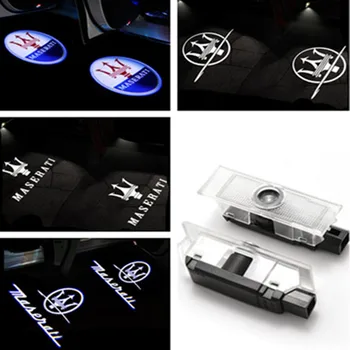 

2x Car LED Door Logo Light Ghost Laser Shadow Projector Warning Lamp for Maserati Quattroporte Ghibli