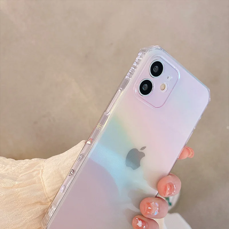 Чехол для iPhone 12 Pro прозрачный чехол с милым рисунком телефона 11 Max XR XS 7 8 Plus SE мягкий