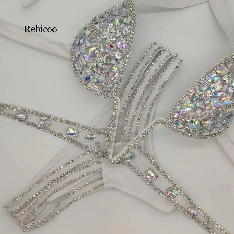 Sexy Women Bikin Luxury Rhinestone Swimwear 2020 Push Up Crystal Diamond Swimsuit Micro Bikini Set Newest Biquini
