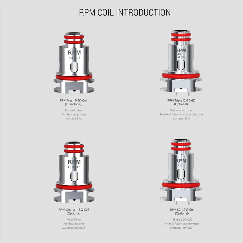 Катушка для электронной сигареты Smok RPM40 Pod Vape kit mesh 0.4ohm triple 0.6ohm nord Mesh MTL DC катушки SMOK