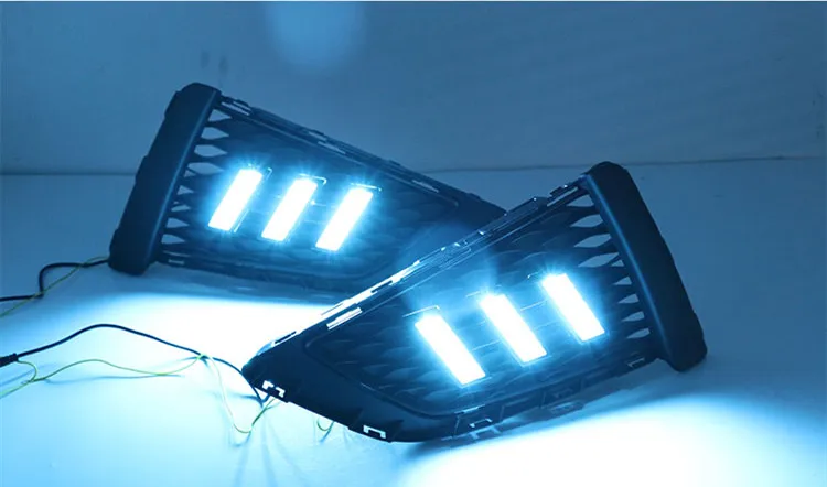 Qirun led drl дневные ходовые огни для MG 3- с динамическим движущимся желтым поворотным сигналом и синим ночным светом
