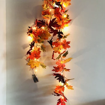 

Christmas Decorations Maples Leaf String Lights Battery Powered Harvest Fall Garlands String Light Autumn Thanksgiving B