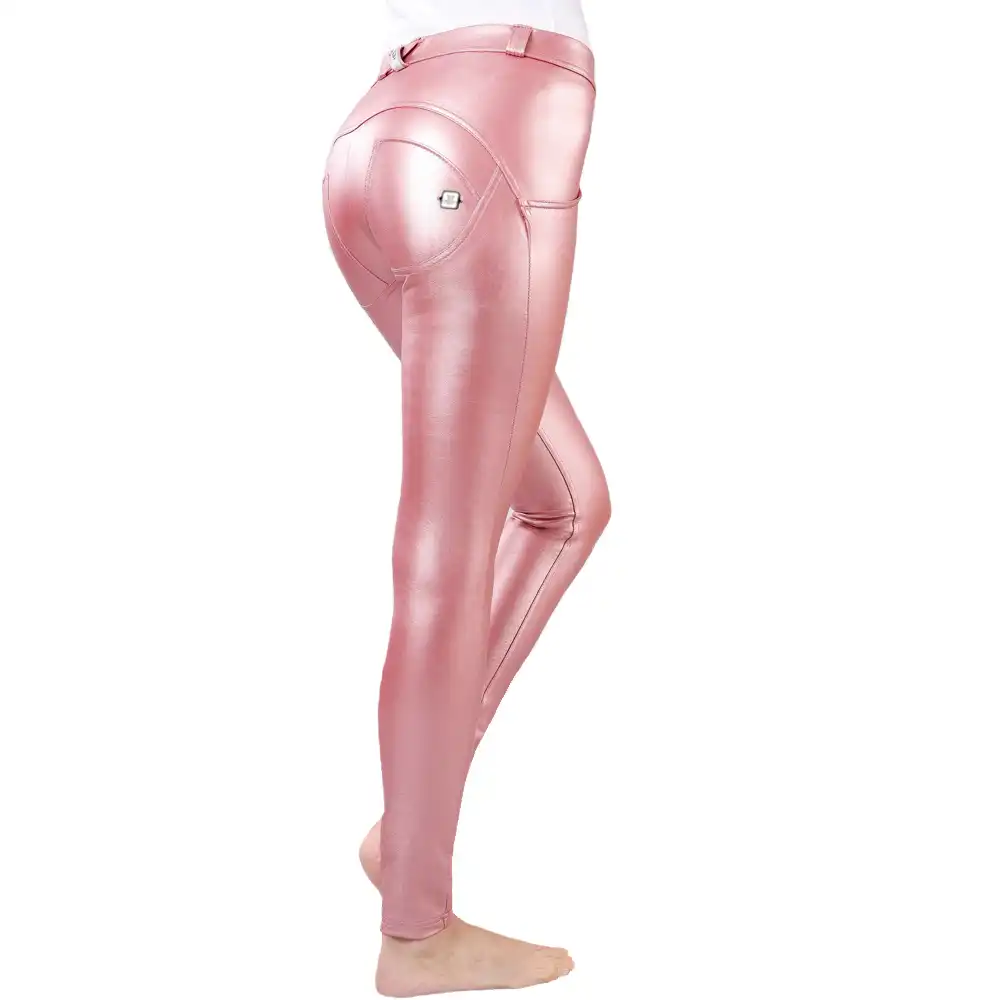 pink leather pants womens