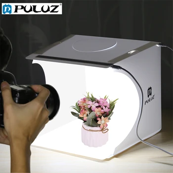 

PULUZ 2LED Lightbox Light box Mini Photo Studio Box 1100LM Photography Box Light Studio Shooting Tent Box Kit &6 Color Backdrops
