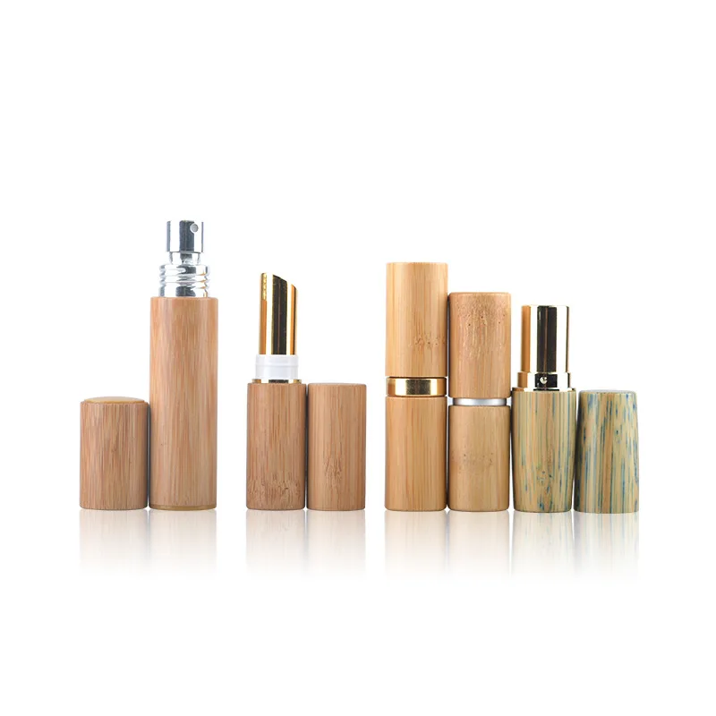 

ECO-friendly lip balm containers 5ml black Gold Silver Bamboo Lipstick Tube wholesale empty lipstick container tubes