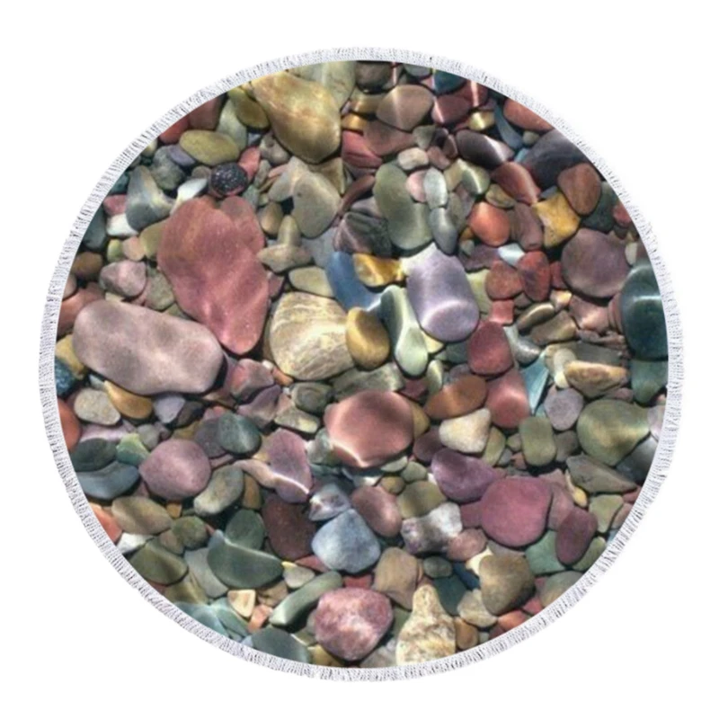 ABZB-Pebbles серия микрофибра пляжное полотенце с шнурком Рюкзак Сумка Спорт Йога Одеяло Плавательный банное полотенце