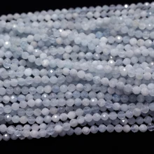 Meihan 4,6 мм и 5,2 мм Натуральный аквамарин Граненые Круглые бусины для самостоятельного изготовления ювелирных изделий дизайн