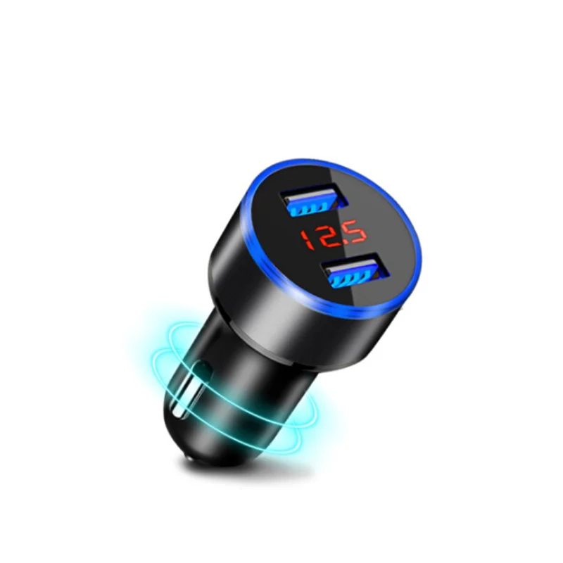 USB телефон с двумя портами зарядки автомобиля Chargeur для suzuki swift opel mokka w210 opel zafira kia optima skoda superb 2 bmw x3 - Цвет: Черный